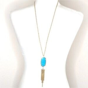 Retired Kendra Scott Rayne Gold Sea Green/Blue Necklace